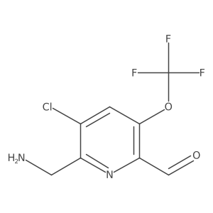 2-(Aminomethyl)-3-chloro-5-(trifluoromethoxy)pyridine-6-carboxaldehyde Structure