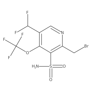 2-(Bromomethyl)-5-(difluoromethyl)-4-(trifluoromethoxy)pyridine-3-sulfonamide结构式