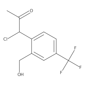 2-(1-Chloro-2-oxopropyl)-5-(trifluoromethyl)benzylalcohol Structure