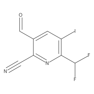 6-(Difluoromethyl)-3-formyl-5-iodopicolinonitrile结构式