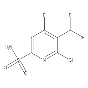 6-Chloro-5-(difluoromethyl)-4-fluoropyridine-2-sulfonamide结构式