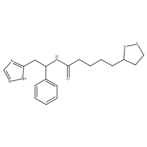 5-(1,2-dithiolan-3-yl)-N-[1-phenyl-2-(4H-1,2,4-triazol-3-yl)ethyl]pentanamide Structure