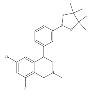 (S)-6,8-Dichloro-2-methyl-4-(3-(4,4,5,5-tetramethyl-1,3,2-dioxaborolan-2-yl)phenyl)-1,2,3,4-tetrahydroisoquinoline结构式