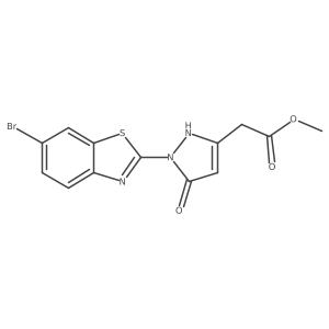 Methyl 2-(1-(6-bromobenzo[d]thiazol-2-yl)-5-hydroxy-1H-pyrazol-3-yl)acetate结构式