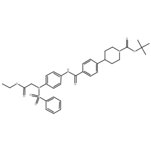 1,1-Dimethylethyl 4-[4-[[[4-[(2-ethoxy-2-oxoethyl)(phenylsulfonyl)amino]phenyl]amino]carbonyl]phenyl]-1-piperidinecarboxylate Structure