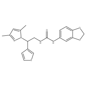 1-(2H-1,3-benzodioxol-5-yl)-3-[2-(3,5-dimethyl-1H-pyrazol-1-yl)-2-(thiophen-3-yl)ethyl]urea Structure
