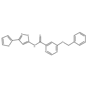 6-(benzyloxy)-N-(3-(thiophen-2-yl)isoxazol-5-yl)pyrimidine-4-carboxamide Structure