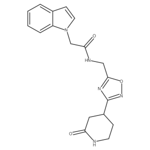 2-indol-1-yl-N-[[3-(2-oxopiperidin-4-yl)-1,2,4-oxadiazol-5-yl]methyl]acetamide Structure