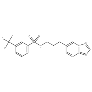 N-(3-([1,2,4]triazolo[1,5-a]pyrimidin-6-yl)propyl)-3-(trifluoromethyl)benzenesulfonamide结构式