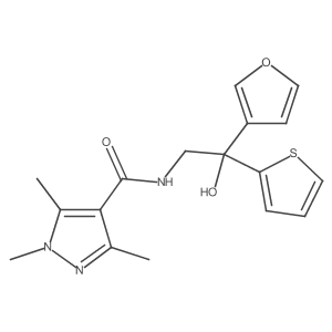 N-(2-(furan-3-yl)-2-hydroxy-2-(thiophen-2-yl)ethyl)-1,3,5-trimethyl-1H-pyrazole-4-carboxamide Structure