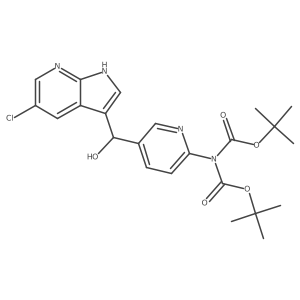 alpha-[6-(Di-Boc-amino)-3-pyridyl]-5-chloro-1H-pyrrolo[2,3-b]pyridine-3-methanol Structure