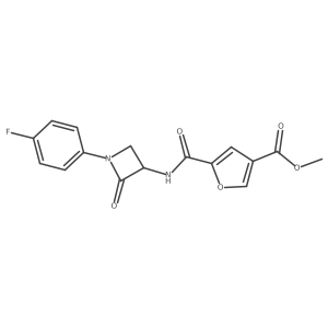 Methyl 5-{[1-(4-fluorophenyl)-2-oxoazetidin-3-yl]carbamoyl}furan-3-carboxylate Structure