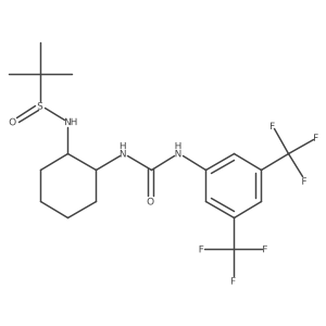(R)-N-((1S,2S)-2-(3-(3,5-Bis(trifluoromethyl)phenyl)ureido)cyclohexyl)-2-methylpropane-2-sulfinamide结构式