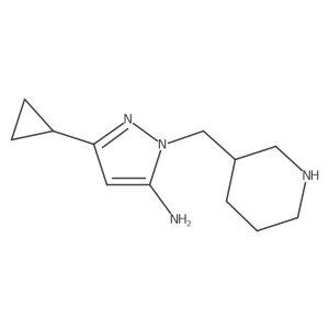 3-cyclopropyl-1-(piperidin-3-ylmethyl)-1H-pyrazol-5-amine结构式