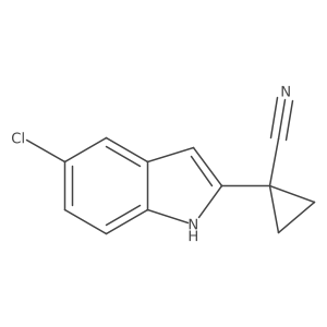 1-(5-chloro-1H-indol-2-yl)cyclopropane-1-carbonitrile结构式
