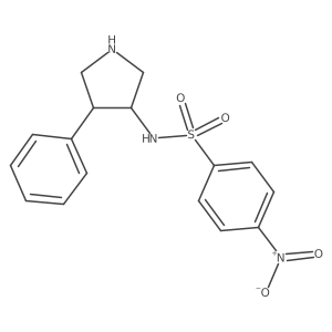 4-nitro-N-[(3S,4R)-4-phenylpyrrolidin-3-yl]benzene-1-sulfonamide结构式