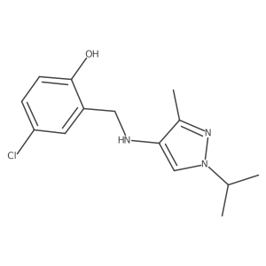 4-chloro-2-({[3-methyl-1-(propan-2-yl)-1H-pyrazol-4-yl]amino}methyl)phenol Structure