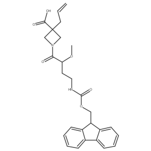 1-[4-({[(9H-fluoren-9-yl)methoxy]carbonyl}amino)-2-methoxybutanoyl]-3-(prop-2-en-1-yl)azetidine-3-carboxylic acid Structure