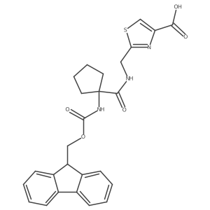 2-({[1-({[(9H-fluoren-9-yl)methoxy]carbonyl}amino)cyclopentyl]formamido}methyl)-1,3-thiazole-4-carboxylic acid结构式