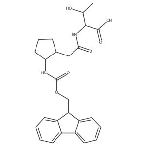 (2S,3R)-2-{2-[(1RS,2SR)-2-({[(9H-fluoren-9-yl)methoxy]carbonyl}amino)cyclopentyl]acetamido}-3-hydroxybutanoic acid结构式