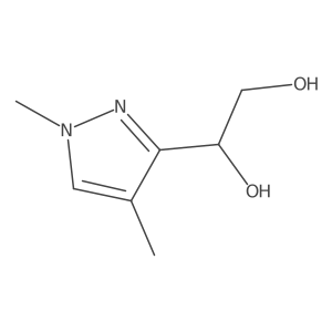 1-(1,4-dimethyl-1H-pyrazol-3-yl)ethane-1,2-diol结构式