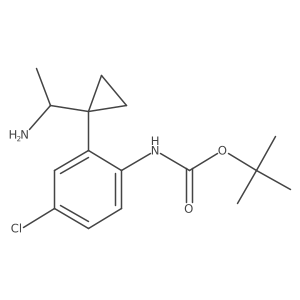 tert-butyl N-{2-[1-(1-aminoethyl)cyclopropyl]-4-chlorophenyl}carbamate结构式
