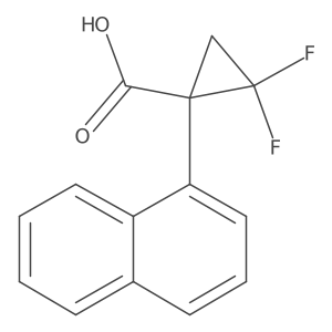 2,2-Difluoro-1-(naphthalen-1-yl)cyclopropane-1-carboxylic acid结构式