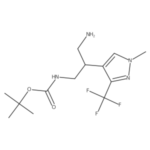 tert-butyl N-{3-amino-2-[1-methyl-3-(trifluoromethyl)-1H-pyrazol-4-yl]propyl}carbamate结构式