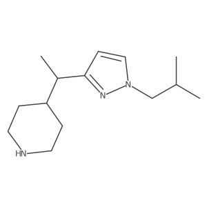 4-{1-[1-(2-methylpropyl)-1H-pyrazol-3-yl]ethyl}piperidine Structure
