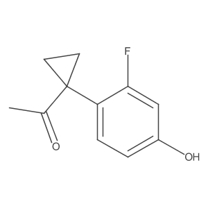 1-[1-(2-Fluoro-4-hydroxyphenyl)cyclopropyl]ethan-1-one结构式