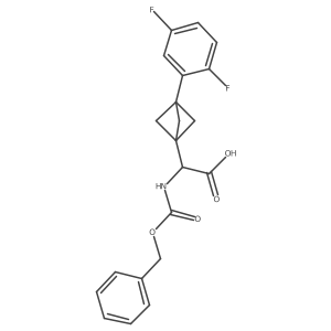 2-[3-(2,5-Difluorophenyl)-1-bicyclo[1.1.1]pentanyl]-2-(phenylmethoxycarbonylamino)acetic acid结构式