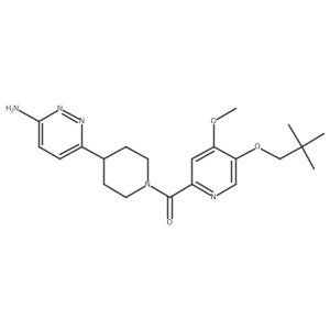 [4-(6-Amino-3-pyridazinyl)-1-piperidinyl][5-(2,2-dimethylpropoxy)-4-methoxy-2-pyridinyl]methanone结构式