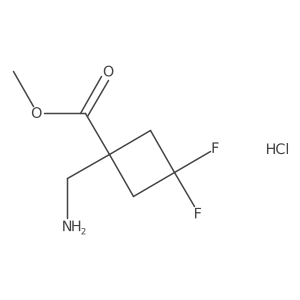 Methyl 1-(aminomethyl)-3,3-difluorocyclobutane-1-carboxylate hcl Structure