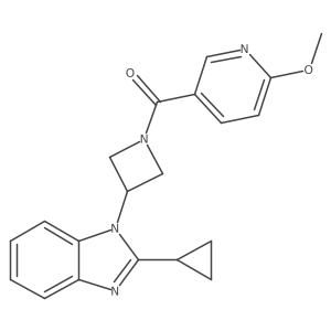 2-cyclopropyl-1-[1-(6-methoxypyridine-3-carbonyl)azetidin-3-yl]-1H-1,3-benzodiazole结构式