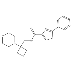 N-[(1-Morpholin-4-ylcyclobutyl)methyl]-2-phenyl-1,3-thiazole-4-carboxamide结构式
