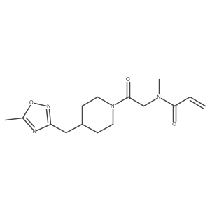 N-methyl-N-(2-{4-[(5-methyl-1,2,4-oxadiazol-3-yl)methyl]piperidin-1-yl}-2-oxoethyl)prop-2-enamide结构式