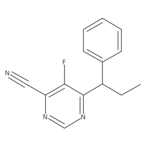 5-Fluoro-6-(1-phenylpropyl)pyrimidine-4-carbonitrile结构式