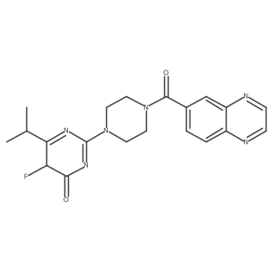 5-fluoro-6-propan-2-yl-2-[4-(quinoxaline-6-carbonyl)piperazin-1-yl]-5H-pyrimidin-4-one Structure