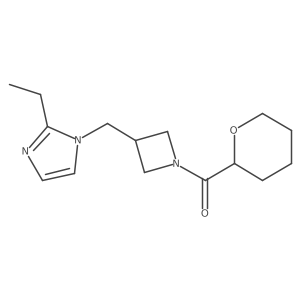 2-ethyl-1-{[1-(oxane-2-carbonyl)azetidin-3-yl]methyl}-1H-imidazole结构式