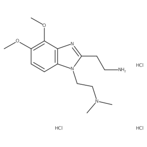 2-{1-[2-(dimethylamino)ethyl]-4,5-dimethoxy-1H-1,3-benzodiazol-2-yl}ethan-1-aminetrihydrochloride Structure