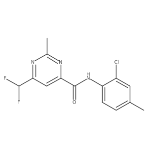 N-(2-chloro-4-methylphenyl)-6-(difluoromethyl)-2-methylpyrimidine-4-carboxamide Structure