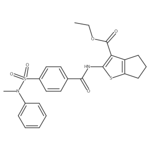 Ethyl 2-{4-[methyl(phenyl)sulfamoyl]benzamido}-4H,5H,6H-cyclopenta[B]thiophene-3-carboxylate Structure