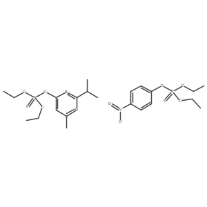 Phosphorothioic acid, O,O-diethyl O-[6-methyl-2-(1-methylethyl)-4-pyrimidinyl] ester, mixt. with O,O-diethyl O-(4-nitrophenyl) Structure