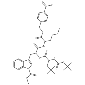 D-Norleucine, N-[(1,1-dimethylethoxy)carbonyl]-4-methyl-L-leucyl-1-(methoxycarbonyl)-D-tryptophyl-, (4-nitrophenyl)methyl ester (9CI)结构式