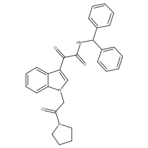 N-benzhydryl-2-oxo-2-(1-(2-oxo-2-(pyrrolidin-1-yl)ethyl)-1H-indol-3-yl)acetamide结构式