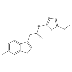 2-(6-methyl-1-benzofuran-3-yl)-N-[5-(methylsulfanyl)-1,3,4-thiadiazol-2-yl]acetamide Structure