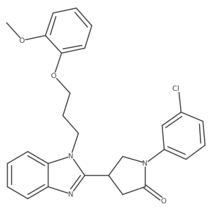 1-(3-chlorophenyl)-4-{1-[3-(2-methoxyphenoxy)propyl]-1H-benzimidazol-2-yl}pyrrolidin-2-one Structure
