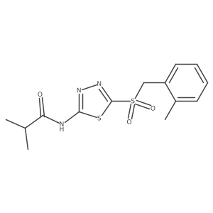 2-methyl-N-[(2E)-5-[(2-methylbenzyl)sulfonyl]-1,3,4-thiadiazol-2(3H)-ylidene]propanamide Structure