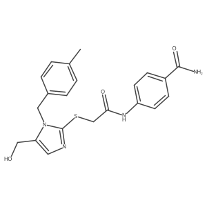 4-(2-{[5-(Hydroxymethyl)-1-[(4-methylphenyl)methyl]-1H-imidazol-2-YL]sulfanyl}acetamido)benzamide Structure