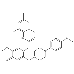 N-mesityl-2-(5-methoxy-2-((4-(4-methoxyphenyl)piperazin-1-yl)methyl)-4-oxopyridin-1(4H)-yl)acetamide结构式